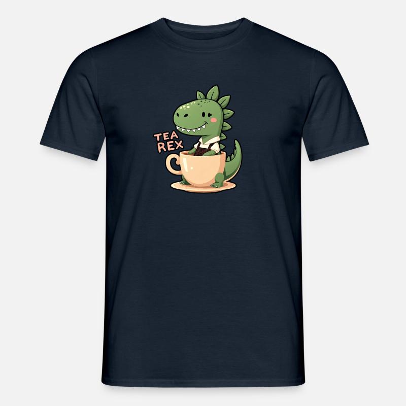 Tea Rex TRex Lederhose - Männer T-Shirt - Navy