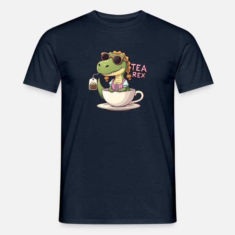 Tea Rex Trachtenshirt Dirndl T-Rex - Männer T-Shirt - Navy