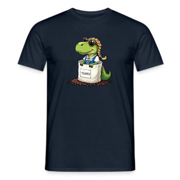 Tea Rex Dinosaurier traditionellen Dir Tee - Männer T-Shirt - Navy - Vorne - AI Model Male 178 light (178cm)