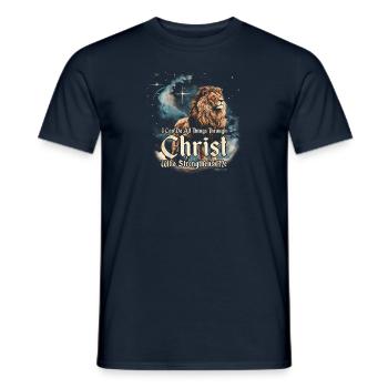 Philippians 4:13 I Can Do All Things - Strength - Men's T-Shirt - navy - Front - AI Model Male 178 light (178cm)