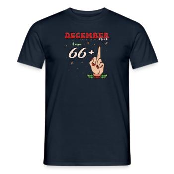 Im Dezember geboren - ich bin 66 + Mittelfinger für - Männer T-Shirt - Navy - Vorne - AI Model Male 178 light (178cm)