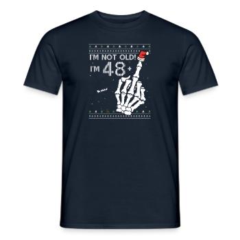 Ich bin 48 + 1 Mittelfinger - Lustiges 49. Weihnachten - Männer T-Shirt - Navy - Vorne - AI Model Male 178 light (178cm)