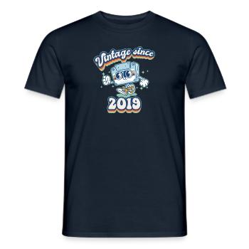 Vintage Since 2019 Classique 6ème Anniversaire Rétro - T-shirt homme - marine - Devant - AI Model Male 178 light (178cm)