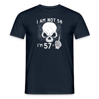 J’ai 57 ans Plus majeur - 58e anniversaire - T-shirt homme - marine - Devant - AI Model Male 178 light (178cm)