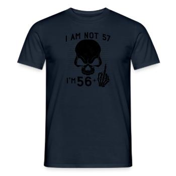 J’ai 56 ans et majeur - 57e anniversaire - T-shirt homme - marine - Devant - AI Model Male 178 light (178cm)