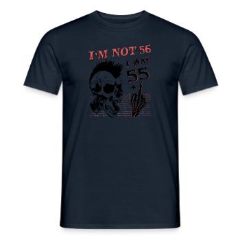 J’ai 55 ans et majeur - 56e anniversaire - T-shirt homme - marine - Devant - AI Model Male 178 light (178cm)