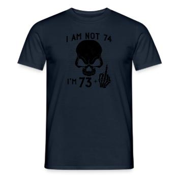 J’ai 73 ans et majeur - 74e anniversaire - T-shirt homme - marine - Devant - AI Model Male 178 light (178cm)