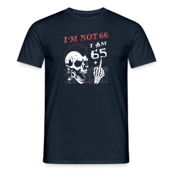 I Am 65 Plus Middle Finger - 66th Birthday - Men's T-Shirt - navy - Front - AI Model Male 178 light (178cm)