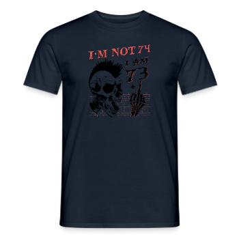 J’ai 73 ans et majeur - 74e anniversaire - T-shirt homme - marine - Devant - AI Model Male 178 light (178cm)
