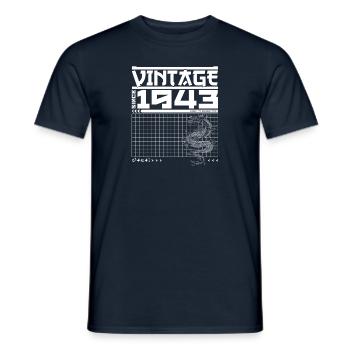 Dragon Spirit Samurai Since 1943 - 82nd Birthday - Men's T-Shirt - navy - Front - AI Model Male 178 light (178cm)
