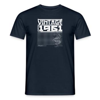 Samurai Geist seit 1961 - 64. Geburtstag Drache - Männer T-Shirt - Navy - Vorne - AI Model Male 178 light (178cm)