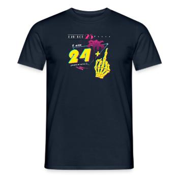 Nicht 25, nur 24 + Flip Off – Retro Style 2000 - Männer T-Shirt - Navy - Vorne - AI Model Male 178 light (178cm)