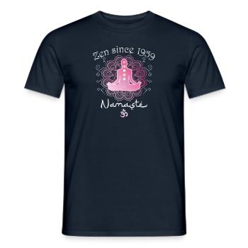 Zen Since 1959 - 66 Years of Tranquil Wisdom - Men's T-Shirt - navy - Front - AI Model Male 178 light (178cm)