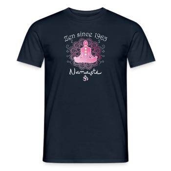 Zen Since 1965 - 60 Years of Peaceful Living - Men's T-Shirt - navy - Front - AI Model Male 178 light (178cm)