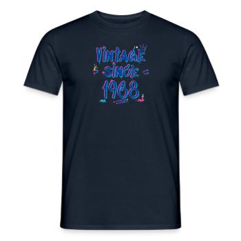 Vintage Depuis 1968 Graffiti Glitch 57ème Anniversaire - T-shirt homme - marine - Devant - AI Model Male 178 light (178cm)