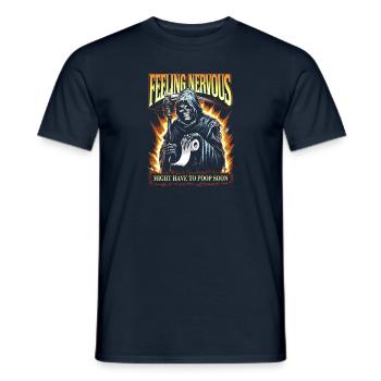 Intestin irritable Syndrom Faucheur IBS Goth Caca Humour - T-shirt homme - marine - Devant - AI Model Male 178 light (178cm)