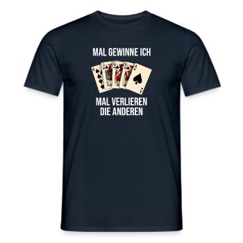 Poker Spruch für Pokerspieler zu Pokerabend pokern - Männer T-Shirt - Navy - Vorne - AI Model Male 178 light (178cm)
