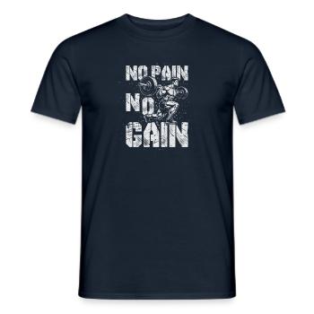 No Pain No Gain - Entraînement en salle de sport hardcore - T-shirt homme - marine - Devant - AI Model Male 178 light (178cm)