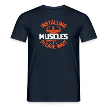 Installing Muscles - Funny Gym Design - Männer T-Shirt - Navy - Vorne - AI Model Male 178 light (178cm)