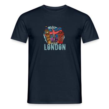 London Souvenir London United Kingdom England - Men's T-Shirt - navy - Front - AI Model Male 178 light (178cm)