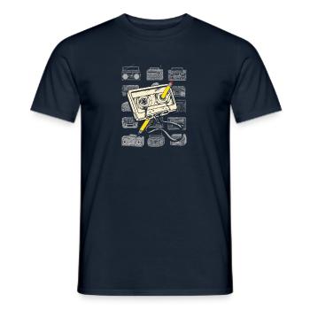 Cassette Pencil Vintage Gift 80s 90s Radio - Men's T-Shirt - navy - Front - AI Model Male 178 light (178cm)