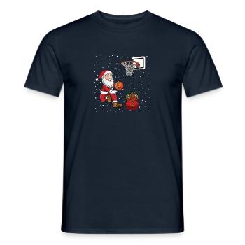Basketball Noël Père Noël Joueur de basket-ball - T-shirt homme - marine - Devant - AI Model Male 178 light (178cm)