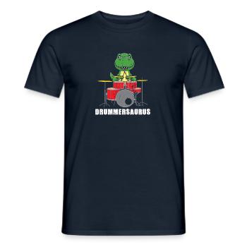Drummersaurus Drums Drummer Gift Musician - Men's T-Shirt - navy - Front - AI Model Male 178 light (178cm)