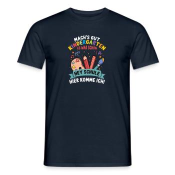 Einschulung Schule Ich Komme Schulanfang Geschenk - Männer T-Shirt - Navy - Vorne - AI Model Male 178 light (178cm)