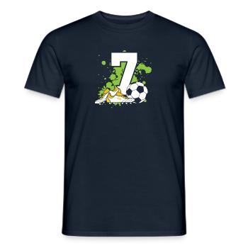 Football Birthday 7 Years Old Young Children - Men's T-Shirt - navy - Front - AI Model Male 178 light (178cm)
