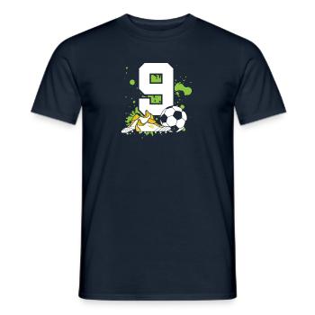 Football Birthday 9 Years Old Young Children - Men's T-Shirt - navy - Front - AI Model Male 178 light (178cm)