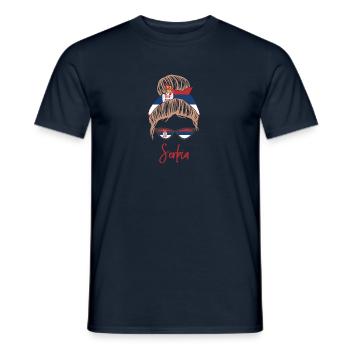 Serbische Frau Serbien Geschenk Srbija Flagge - Männer T-Shirt - Navy - Vorne - AI Model Male 178 light (178cm)