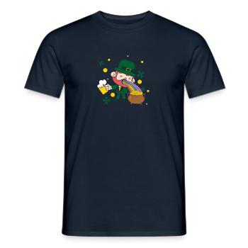 Irlande lutin vomit arc-en-ciel Saint-Patrick - T-shirt homme - marine - Devant - AI Model Male 178 light (178cm)