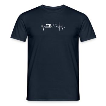 Sewing Heartbeat Seamstress Tailor Sewing Machine - Men's T-Shirt - navy - Front - AI Model Male 178 light (178cm)