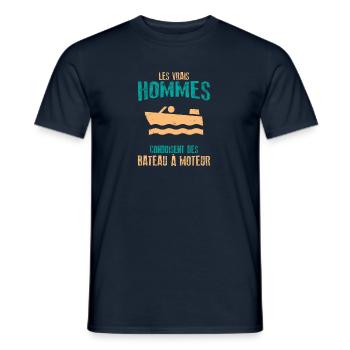 Motor Boat Jetski Captain Gift Boat - Men's T-Shirt - navy - Front - AI Model Male 178 light (178cm)