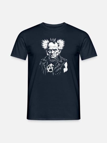 Artur Schopenhauer als Punkrocker - Männer T-Shirt - Navy