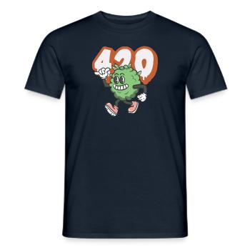 Happy420 - Männer T-Shirt - Navy - Vorne - AI Model Male 178 light (178cm)