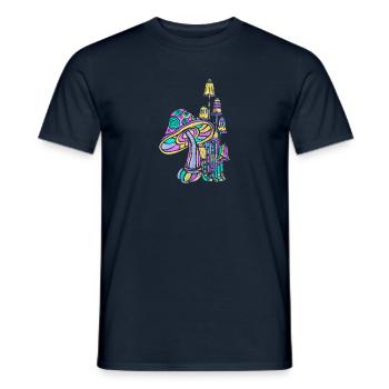 Éponges champignons Fête d’Illusion - T-shirt homme - marine - Devant - AI Model Male 178 light (178cm)