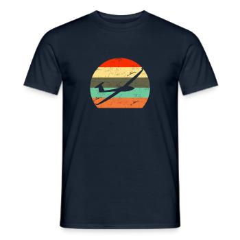 Retro glider flight gift - Men's T-Shirt - navy - Front - AI Model Male 178 light (178cm)