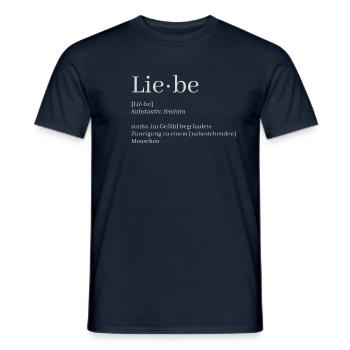 Lie-be, Liebe Definition - Männer T-Shirt - Navy - Vorne - AI Model Male 178 light (178cm)
