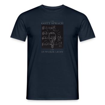 ET DIEU A PARLÉ ... ET IL EST DEVENU LUMIÈRE - Maxwell - T-shirt homme - marine - Devant - AI Model Male 178 light (178cm)