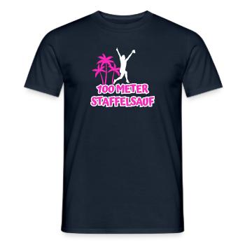 100 Meter Staffel Sauf - Männer T-Shirt - Navy - Vorne - AI Model Male 178 light (178cm)