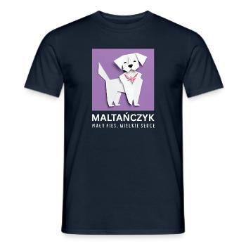Maltese – Little Dog with a Big Heart - Men's T-Shirt - navy - Front - AI Model Male 178 light (178cm)