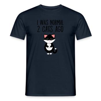 I Was Normal 2 Cats Ago - Men's T-Shirt - navy - Front - AI Model Male 178 light (178cm)