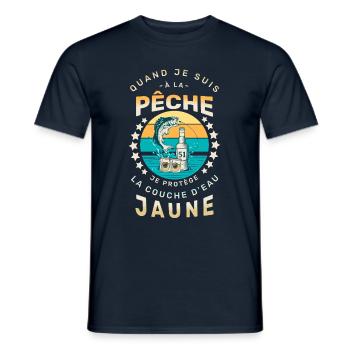 Apéro à la Pêche - Pêcheur Amateur de Pastis - T-shirt homme - marine - Devant - AI Model Male 178 light (178cm)