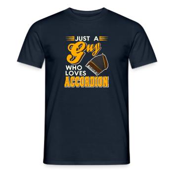 Just a guy who loves accordion - Men's T-Shirt - navy - Front - AI Model Male 178 light (178cm)