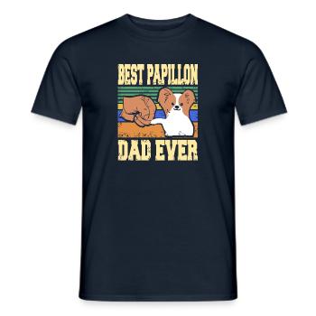 Meilleur Papillon Papa Ever Toy Spaniel - T-shirt homme - marine - Devant - AI Model Male 178 light (178cm)