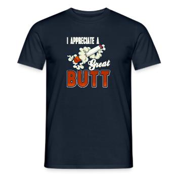 Ich schätze einen tollen Hintern - Männer T-Shirt - Navy - Vorne - AI Model Male 178 light (178cm)