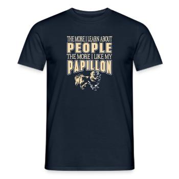 Plus j’en apprends sur les gens, plus j’aime P - T-shirt homme - marine - Devant - AI Model Male 178 light (178cm)