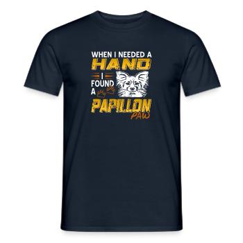 Quand j’ai eu besoin d’une main, j’ai trouvé un papillon - T-shirt homme - marine - Devant - AI Model Male 178 light (178cm)