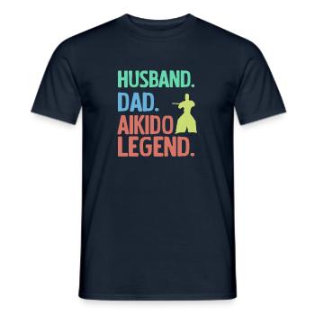 Ehemann Vater Aikido-Legende - Männer T-Shirt - Navy - Vorne - AI Model Male 178 light (178cm)